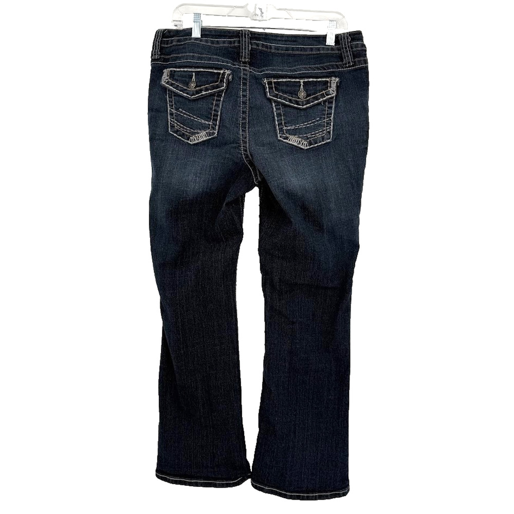 ANA A New Approach Womens 8P Boot-cut Jeans Dark Wash Stretch Mid Rise Denim - Picture 2 of 8